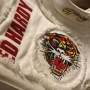 Ed Hardy White and Red Tiger Bag